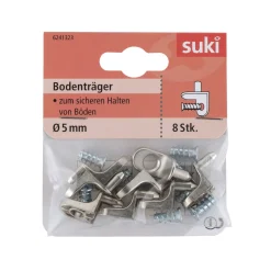 Suki Bodenträger Stahl Durchmesser 0,5 x 0,6 cm vernickelt 8 Stück