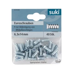 Suki Euroschraube verzinkt Durchmesser 6,3 x 14 mm 40 Stück