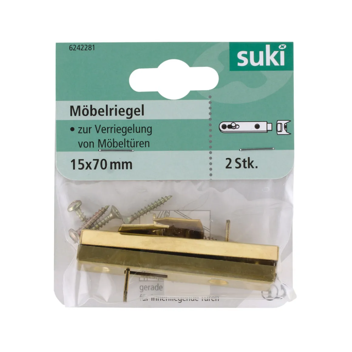 Suki Möbelriegel vermessing 7 cm 2 Stück