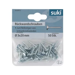 Suki Rückwandschraube Senkkopf Kreutzschlitz 3 x 20 mm 50 Stück