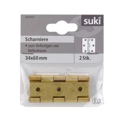 Suki Scharnier Messing 3,4 x 6 cm schmale Ausführung 2 Stück