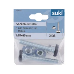 Suki Sockelversteller verzinkt 6 cm 2 Stück