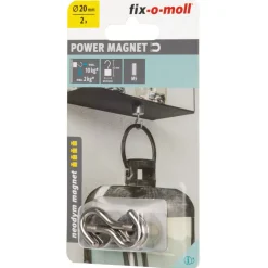 Suki Topfmagnet Neodym mit Schraubhaken M5 Ø 20 x 41 mm, silber