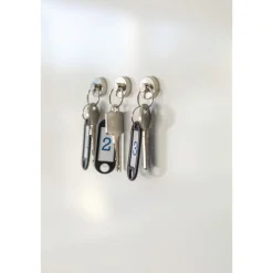 Suki Topfmagnet Neodym Ø 20 mm, mit Schlüsselring Ø 20 mm, silber