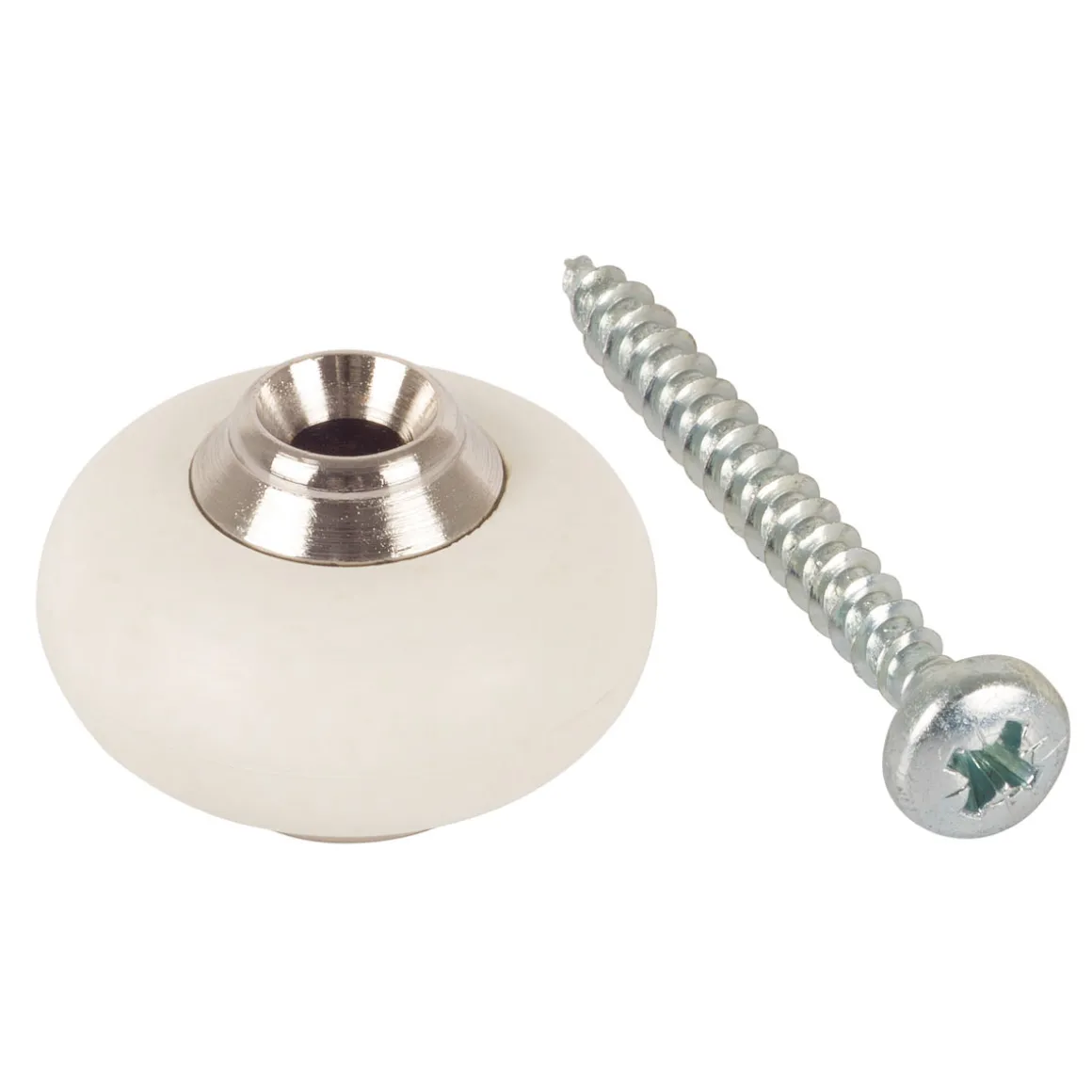 Suki Türstopper mit Schraube Metall 3 cm weiß