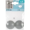 Suki Wandpuffer-Set klebend 4 cm grau 2 Stück