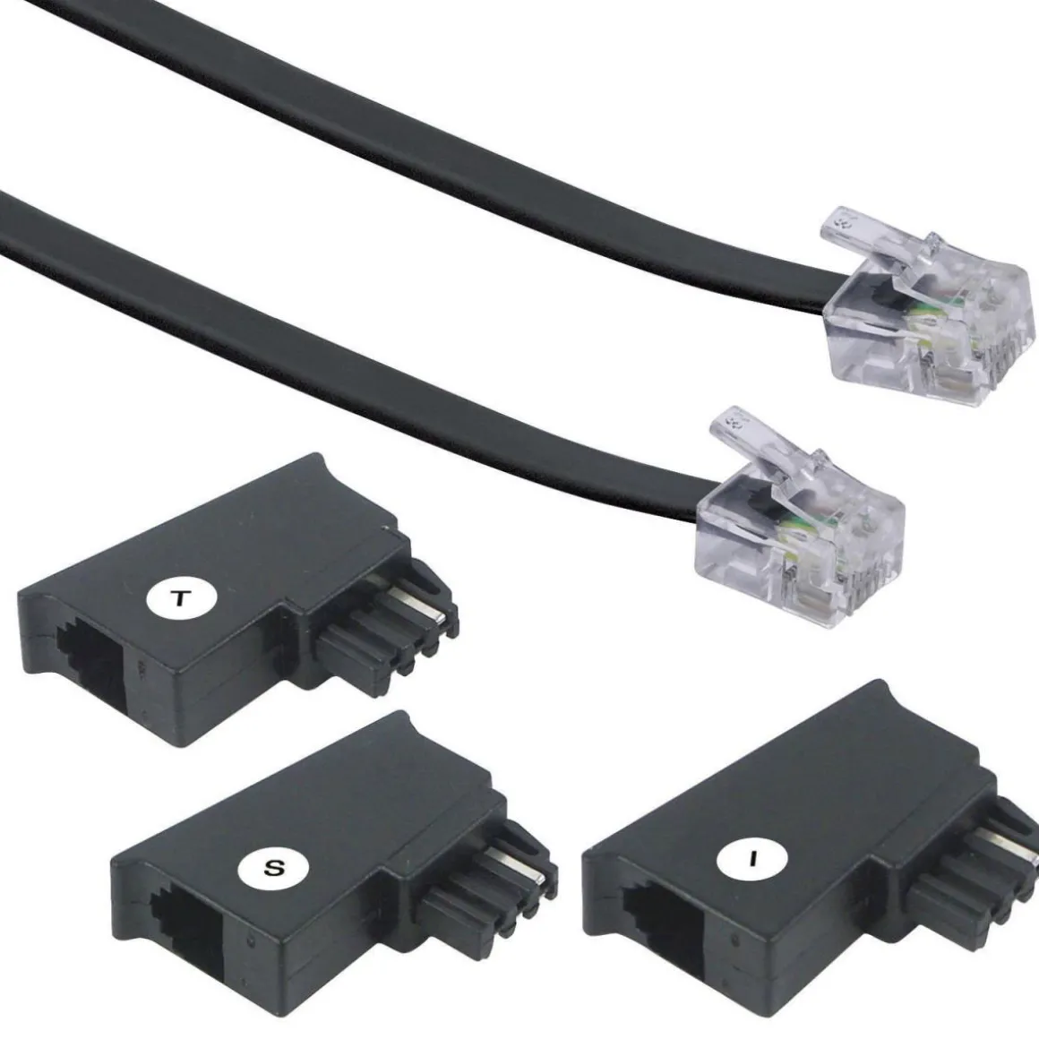 Telefon-Anschlussleitung 6m sw