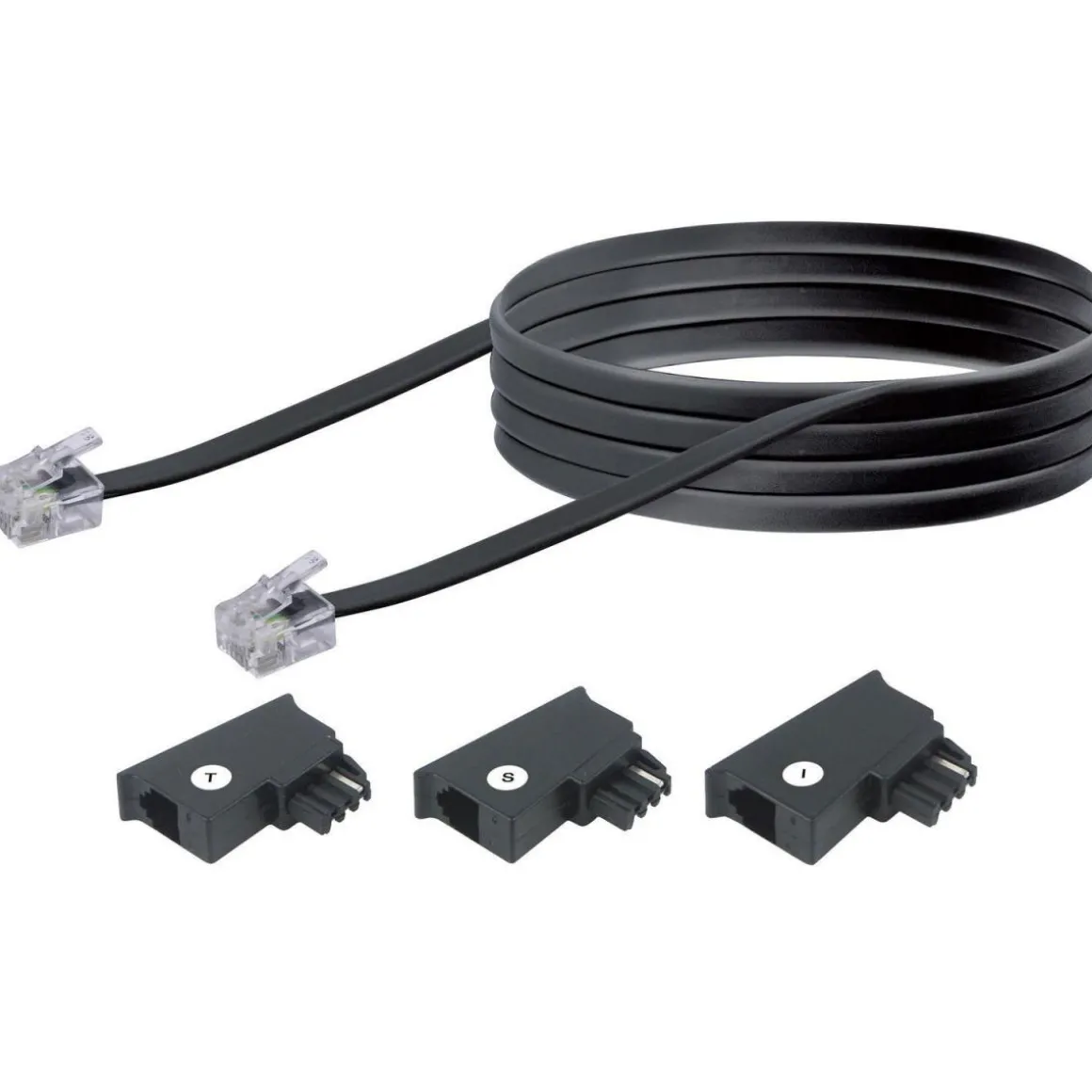 Telefon-Anschlussleitung 6m sw