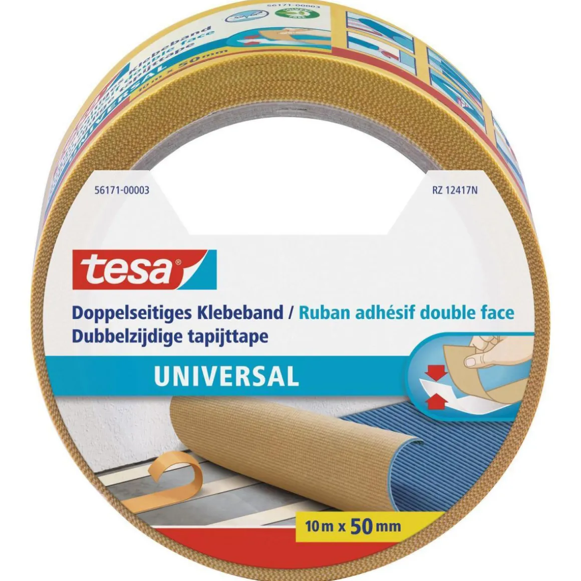 Tesa Doppelseitiges Klebeband universal 10 m x 50 mm