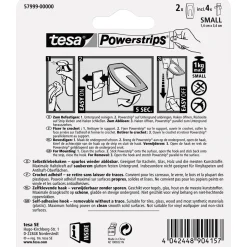 Tesa Haken Powertstripe Small Metallic 2 Haken und 4 Strips