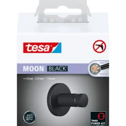 Tesa Handtuchhaken Moon mattschwarz