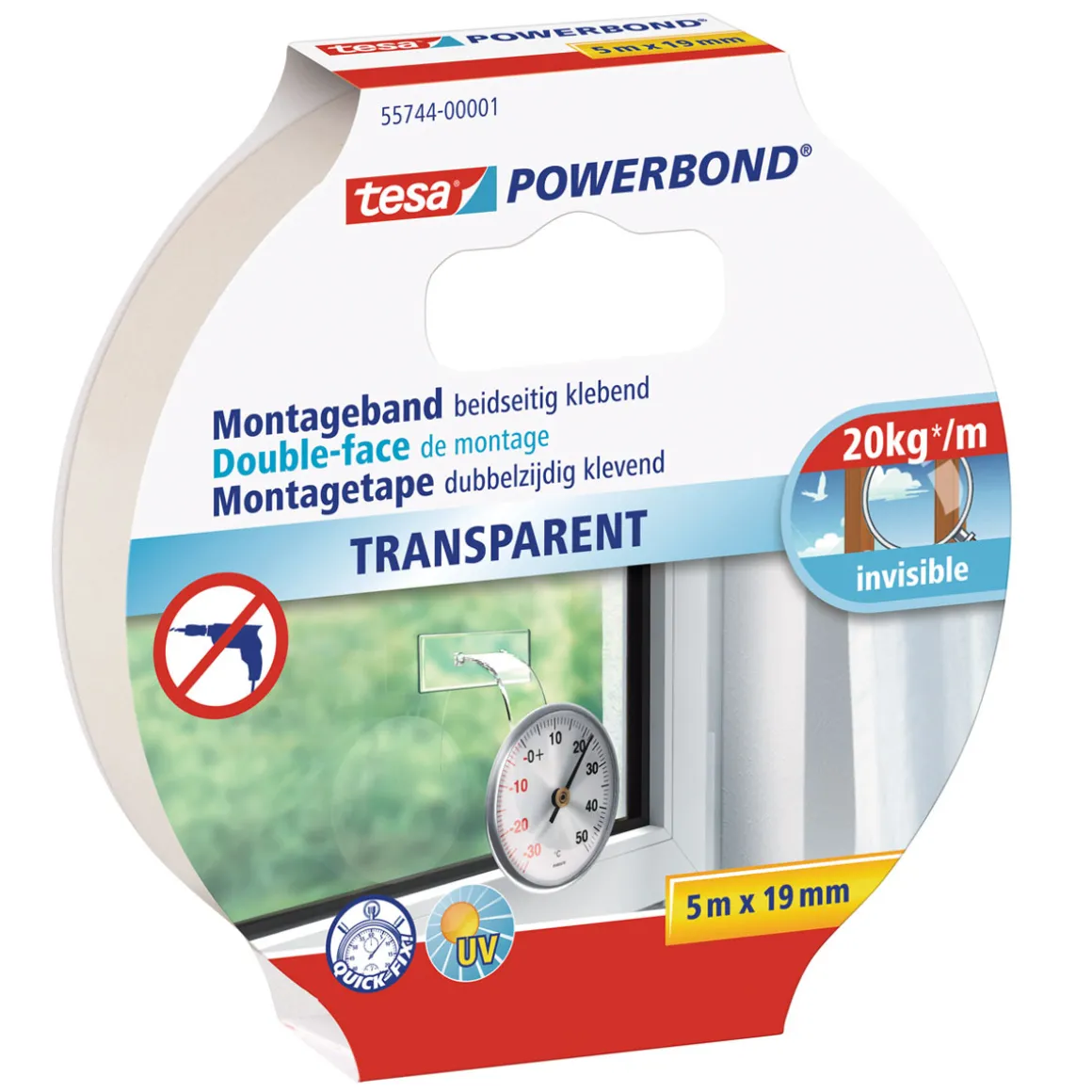 Tesa Powerbond Transparent 5mx19 mm