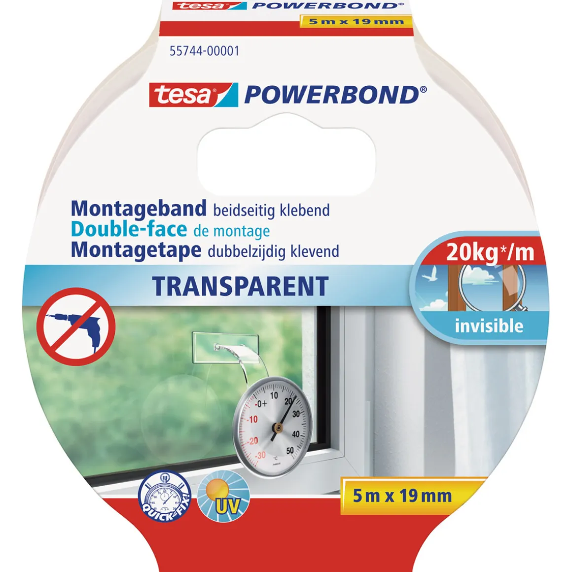 Tesa Powerbond Transparent 5mx19 mm