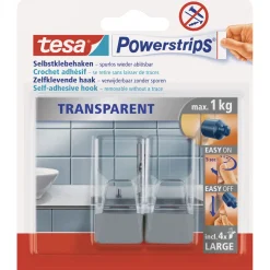 Tesa Powerstrips transparent matt chrome