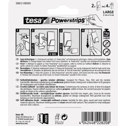 Tesa Powerstrips transparent matt chrome