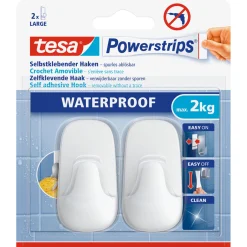 Tesa Powerstrips Waterproof Haken Large Plastik weiss