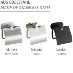 Toilettenpapierhalter mit Deckel OreaMatt Turbo-Lock Edelstahl