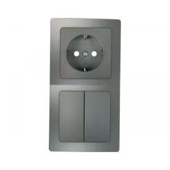 Unitec Abdeckrahmen Monaco 2-fach platin