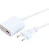 USB Ladeadapterverlaengerung 2,5m1xUSB-A 1xUSB-C weiss/grau