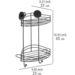 Vacuum-Loc Eckregal 2 Etagen schwarz