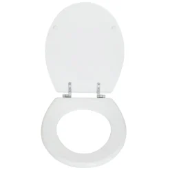 Valblue WC-Sitz Easy 2.0 weiss, MDF-Holzkern, Metallscharniere verchromt