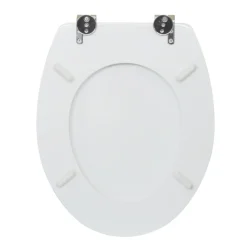 Valblue WC-Sitz Easy 2.0 weiss, MDF-Holzkern, Metallscharniere verchromt