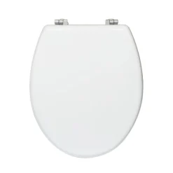 Valblue WC-Sitz Easy 2.0 weiss, MDF-Holzkern, Metallscharniere verchromt