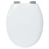 Valblue WC-Sitz Turin weiss, MDF-Holzkern, mit Absenkautomatik, Metallscharniere verchr.