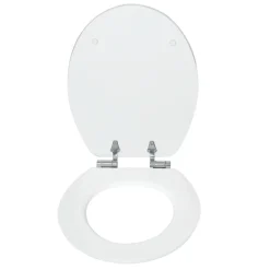 Valblue WC-Sitz Wood MDF-Holzkern Absenkautomatik Metallscharniere verchromt