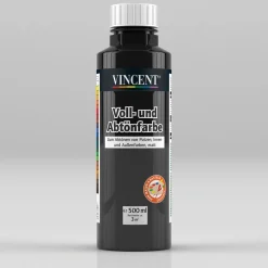 Vincent Voll- und Abtönfarbe schwarz 0,5 L