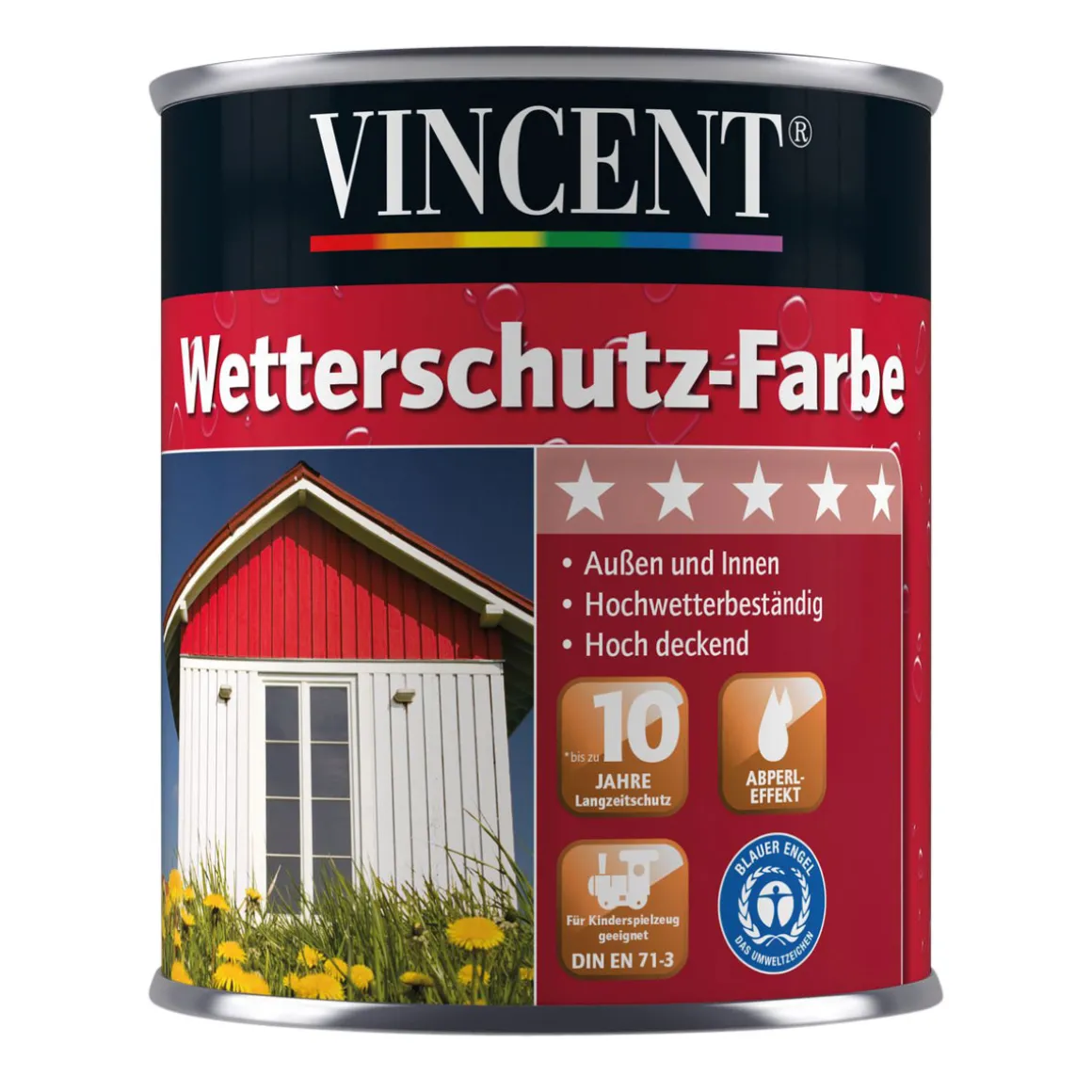 Vincent Wetterschutzfarbe Reinweiß 0,75 L