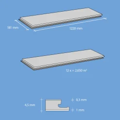 Vinyl SPC Eiche Grauwald 1220 x 181 x 4,5mm