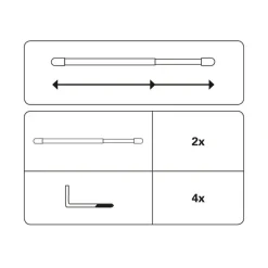 Vitragestange extra chrom 60 cm