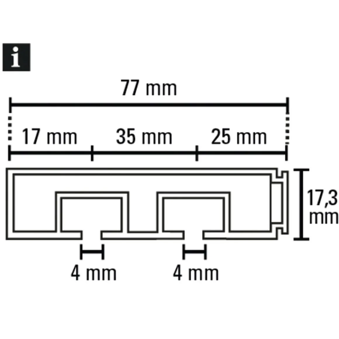 Vorhangschiene GE 2 150cm weiß
