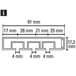 Vorhangschiene GE 3 150cm weiß