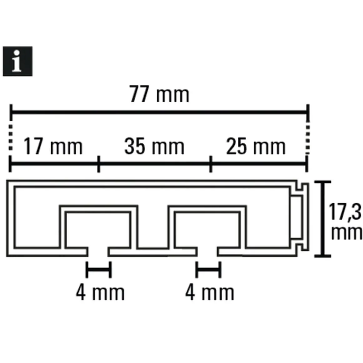 Vorhangschiene GE 2 250cm weiß
