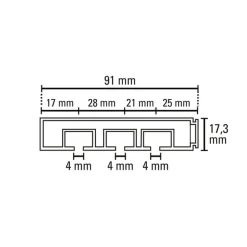 Vorhangschiene GE 3 250cm weiß