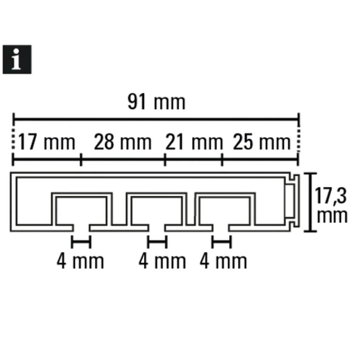 Vorhangschiene GE 3 250cm weiß
