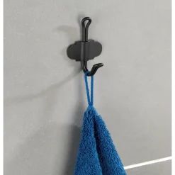 Wandhaken Nostalgie, schwarz matt