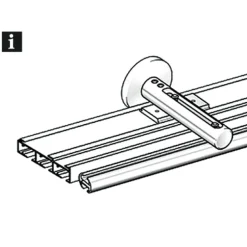 Wandtr. F. Kombi. Schiene+Innenl. aluminium
