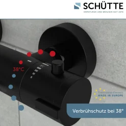 Wannentherm. London,schwarz-matt, 1/2Verbruehschutz und Wassersparfunktion