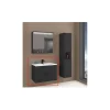 Waschtisch Amy, 80cm, Farbe: Matt-Schwarz, mit 2 Schubladen und Soft-Close-Funktion