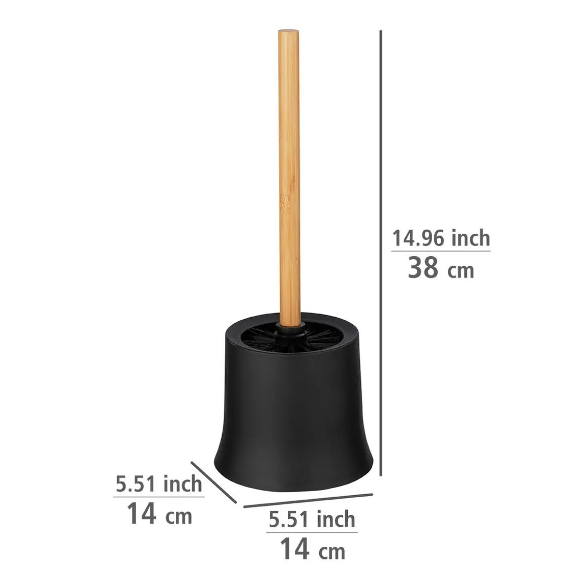 WC-Garnitur Mod. Basic, schwarz/bambus