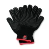 Weber Grillhandschuh Größe S/M Set aus Kevlar schwarz lang mit Silikonnoppen