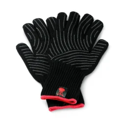 Weber Grillhandschuh Größe S/M Set aus Kevlar schwarz lang mit Silikonnoppen