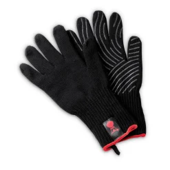 Weber Grillhandschuh Größe S/M Set aus Kevlar schwarz lang mit Silikonnoppen