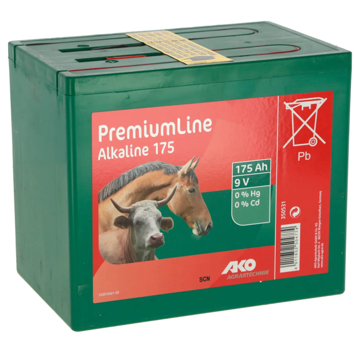 Weidezaunbatterie PremiumLine 12,5 x 16 x 19 cm grün 175 Ah