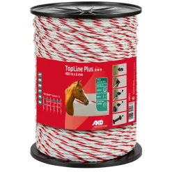 Weidezaunseil TopLine Plus 400 m Durchmesser 6 mm rot-weiß