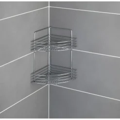 Wenko Eckwandablage Milano mit 2 Etagen chrom