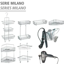 Wenko Eckwandablage Milano mit 2 Etagen chrom
